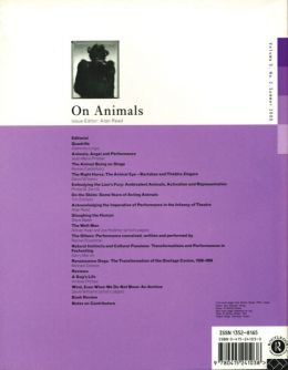 Back cover of Performance Research: Volume 5 Issue 2 - On Animals