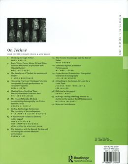 Back cover of Performance Research: Volume 10 Issue 4 - On Technē