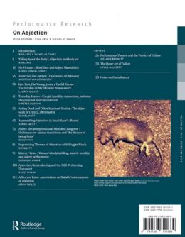 Back cover of Performance Research: Volume 19 Issue 1 - On Abjection