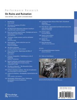 Back cover of Performance Research: Volume 20 Issue 3 - On Ruins and Ruination