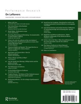 Back cover of Performance Research: Volume 22 Issue 8 - On Leftovers
