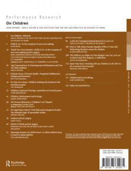 Back cover of Performance Research: Volume 23 Issue 1 - On Children 
